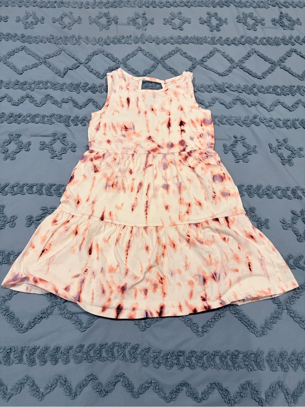 Old Navy Girls' Pink and Purple Tie-Dye Tiered Sundress
